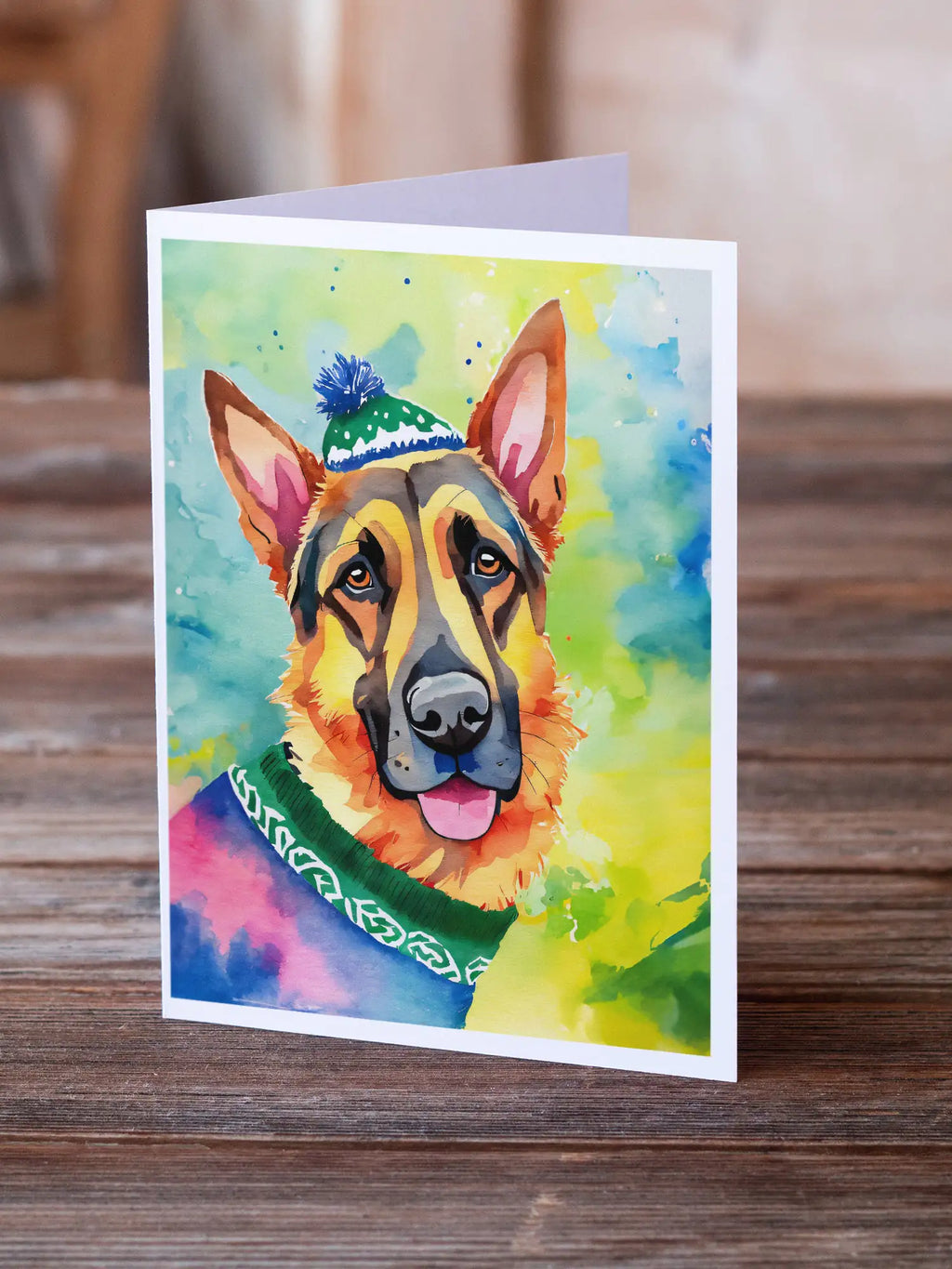German Shepherd Christmas Greeting Cards Pack of 8