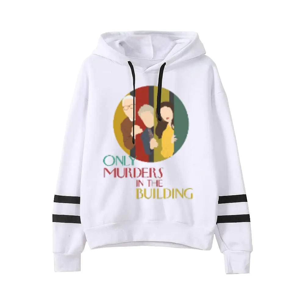 Only Murders in The Building Hoodies Unisex Pullover Sweatshirt Long Sleeve Streetwear Fashion Tracksuit (White2XXXL)