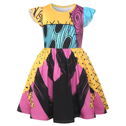 XYBXXT Girls Princess Halloween Party Dresses Sally Christmas Dress(5-6 YearsMulti)