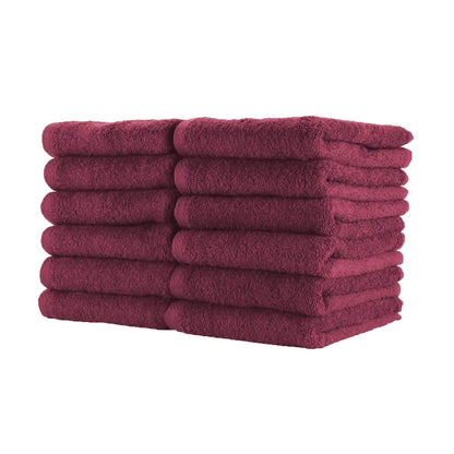 Arkwright Bleach Proof Salon Towels - Pack of 12 - Highly Absorbent 100% Cotton Quick Dry Spa Face Towel for Hair Stylist Barber Pedicure and Esthetician 16 x 27 in Burgundy