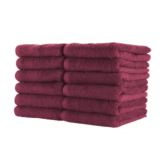 Arkwright Bleach Proof Salon Towels - Pack of 12 - Highly Absorbent 100% Cotton Quick Dry Spa Face Towel for Hair Stylist Barber Pedicure and Esthetician 16 x 27 in Burgundy
