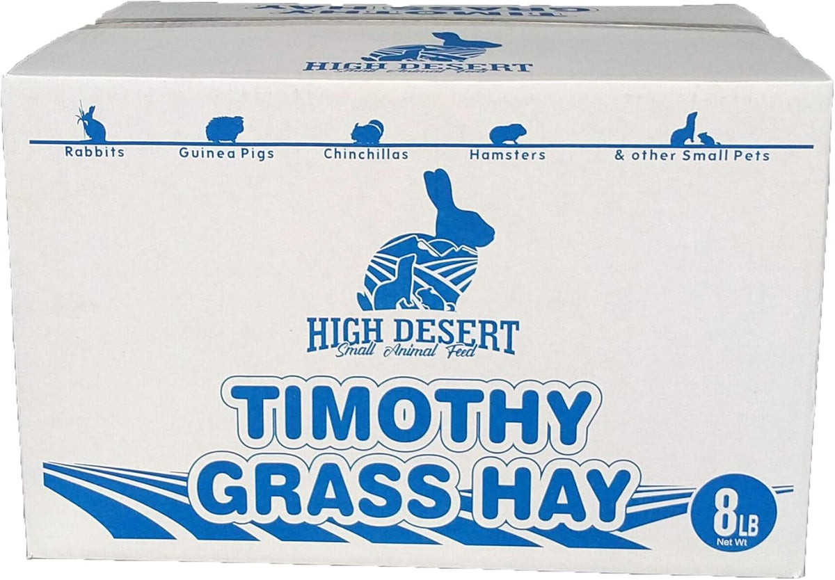 2Nd Cutting Timothy Grass Hay for Rabbits, Guinea Pigs, Chinchillas & Small Pets – Premium Hand-Packed Natural Hay, High-Fiber, Additive-Free, Grown in USA – 8 Lb Box