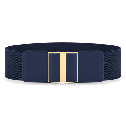 WHIPPY Women Wide Elastic Belt Stretchy Thick Belts for Women Dresses Ladies Fashion WaistbandNavy BlueS