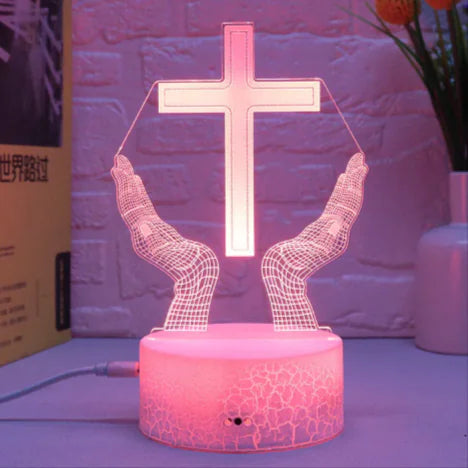 3D Cross LED Touch Lamp