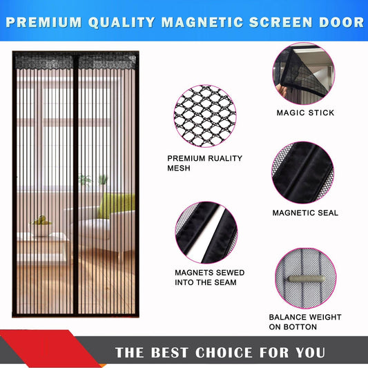 Magnetic Screen Door Easy Install Screen Door Magnetic Door Screen Pet Friendly Sliding Door Screen Door Mesh Door Screen Net for Doors Screen for Door (Polyester Screen Door 38"X83")