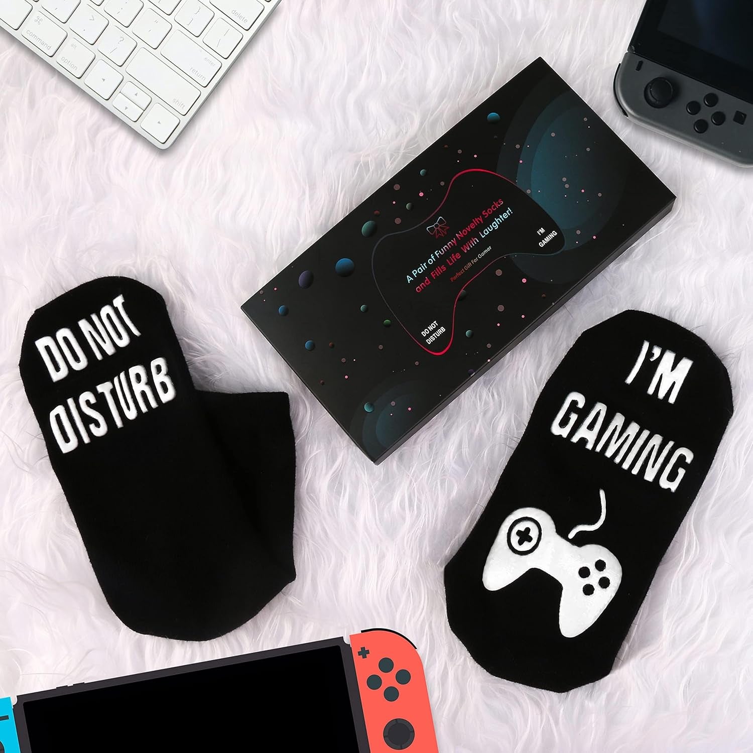 Do Not Disturb I'M Gaming Socks,Funny Sock Gifts for Men Teenboys Husband Dad Women,Christmas Stocking Stuffers Gift