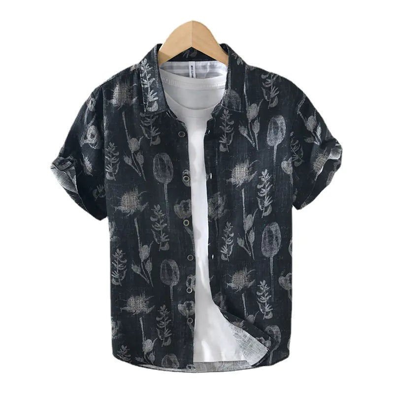 L996 Summer Casual Printed Beach Shirt for Men