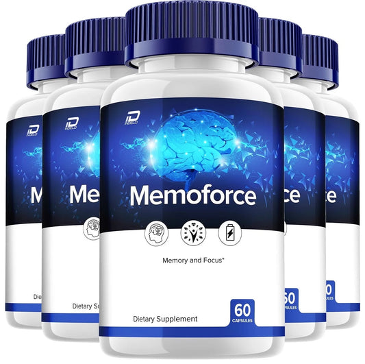 Memoforce Brain Capsules -  Pills All-Natural Supplements, Memory and Focus Support, 5 Pack, 300 Capsules