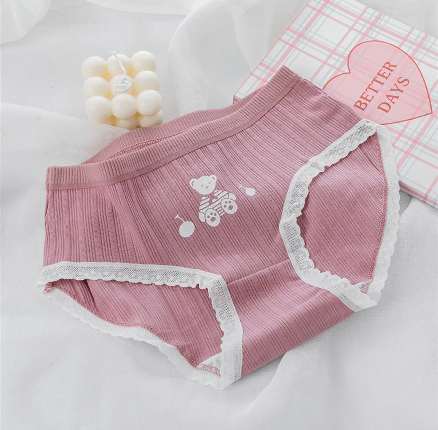 Floral Lace Hem Cotton Underwear