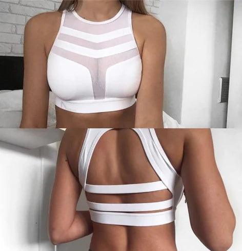 Stylish Women's Mesh Sports Vest with Curve-Hugging Fit