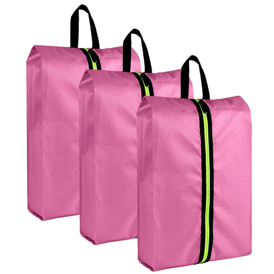 Eopres Shoe Bags for Travel - Set of 3 Pack Large Capacity Oxford Fabric Shoe Bags Multi-Functional Dust-Proof and Waterproof Men & Women Travel Shoe Bag (Pink)