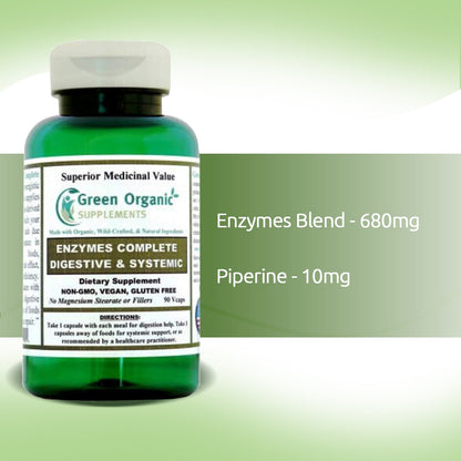 Green Organic Supplements Enzymes Complete, Digestive & Systemic
