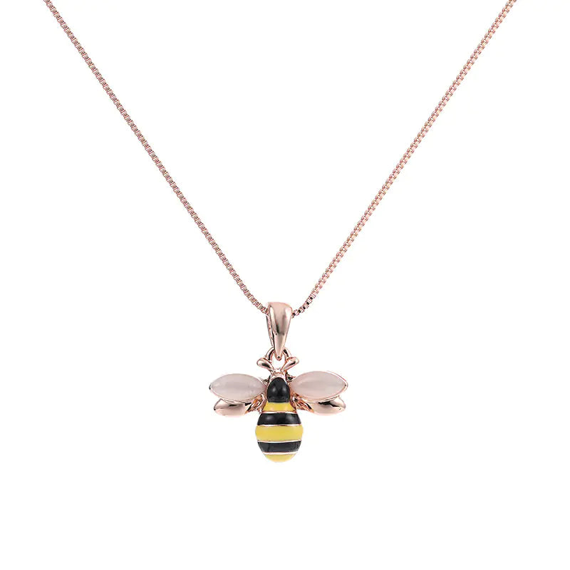 Bee Necklace, Collarbone Necklace, Bee Pendant