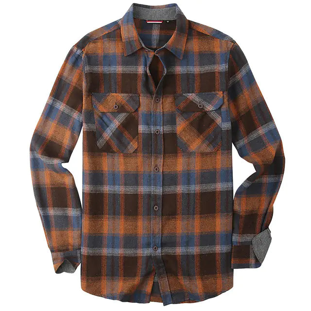 Vintage Plaid Shirt for Men - Long Sleeves Fashion