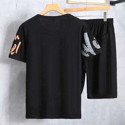 Men's Korean Style Sports Tracksuit with Black Shorts