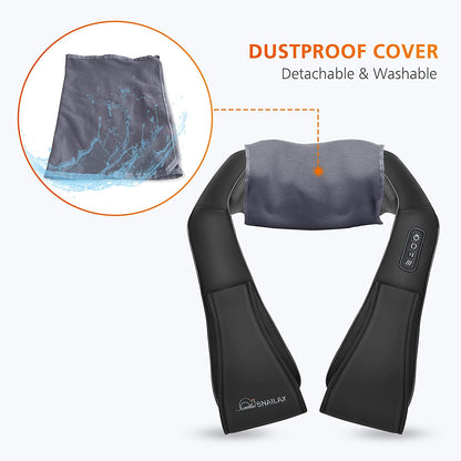 Shiatsu Neck and Shoulder Massager - Back Massager with Heat, Deep Kneading Electric Massage Pillow for Neck, Back, Shoulder,Foot,Body