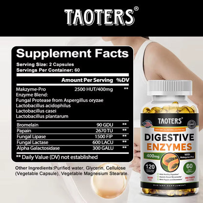 Digestive Enzyme Supplements for Adults Digestive Enzyme Capsules Beneficial Bacteria Immune System Support and Healthy Digestio