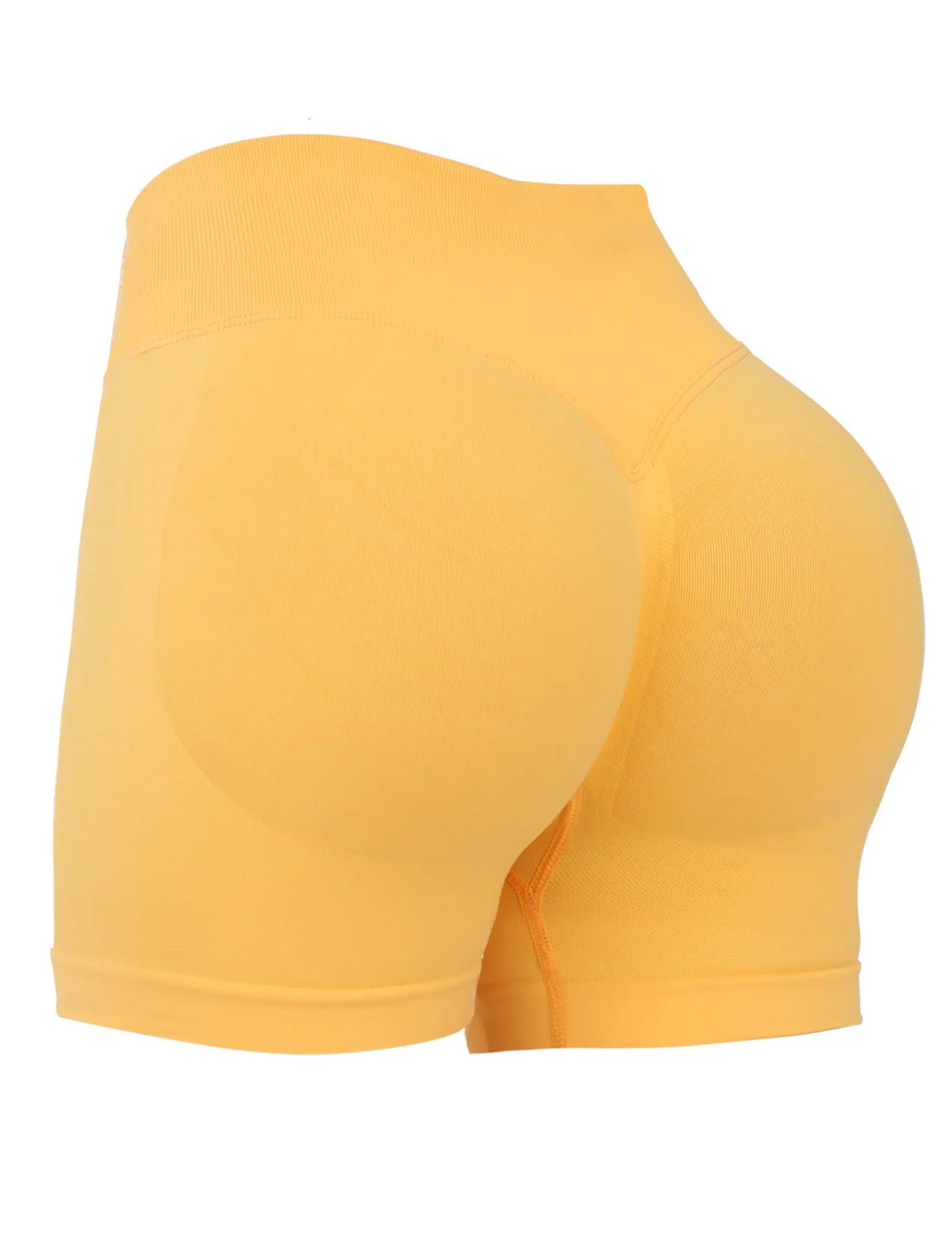 STUNNY Women Workout Impact Shorts Gym Shorts Scrunch Butt Lifting Seamless Shorts Waisted Contour Yellow