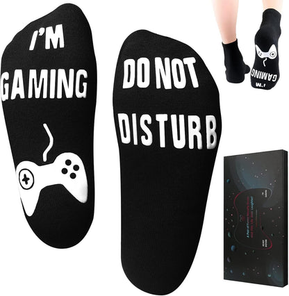 Do Not Disturb I'M Gaming Socks,Funny Sock Gifts for Men Teenboys Husband Dad Women,Christmas Stocking Stuffers Gift