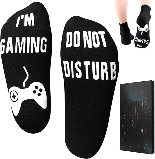 Do Not Disturb I'M Gaming Socks,Funny Sock Gifts for Men Teenboys Husband Dad Women,Christmas Stocking Stuffers Gift