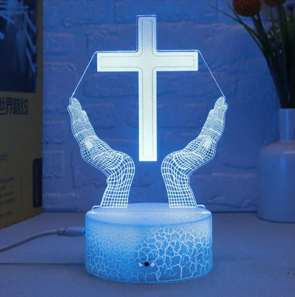 3D Cross LED Touch Lamp