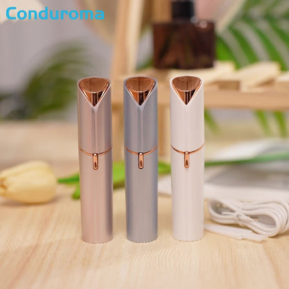 Conduroma Women's Epilator - - Facial Hair Remover & Full Face Epilator with Cable, - Cordless Operation, Design & Lithium-Ion for Home & Travel - Permanent Hair, Sensitive Beige Safe,, - Epilator for Face, Chin, Lips, Bikini