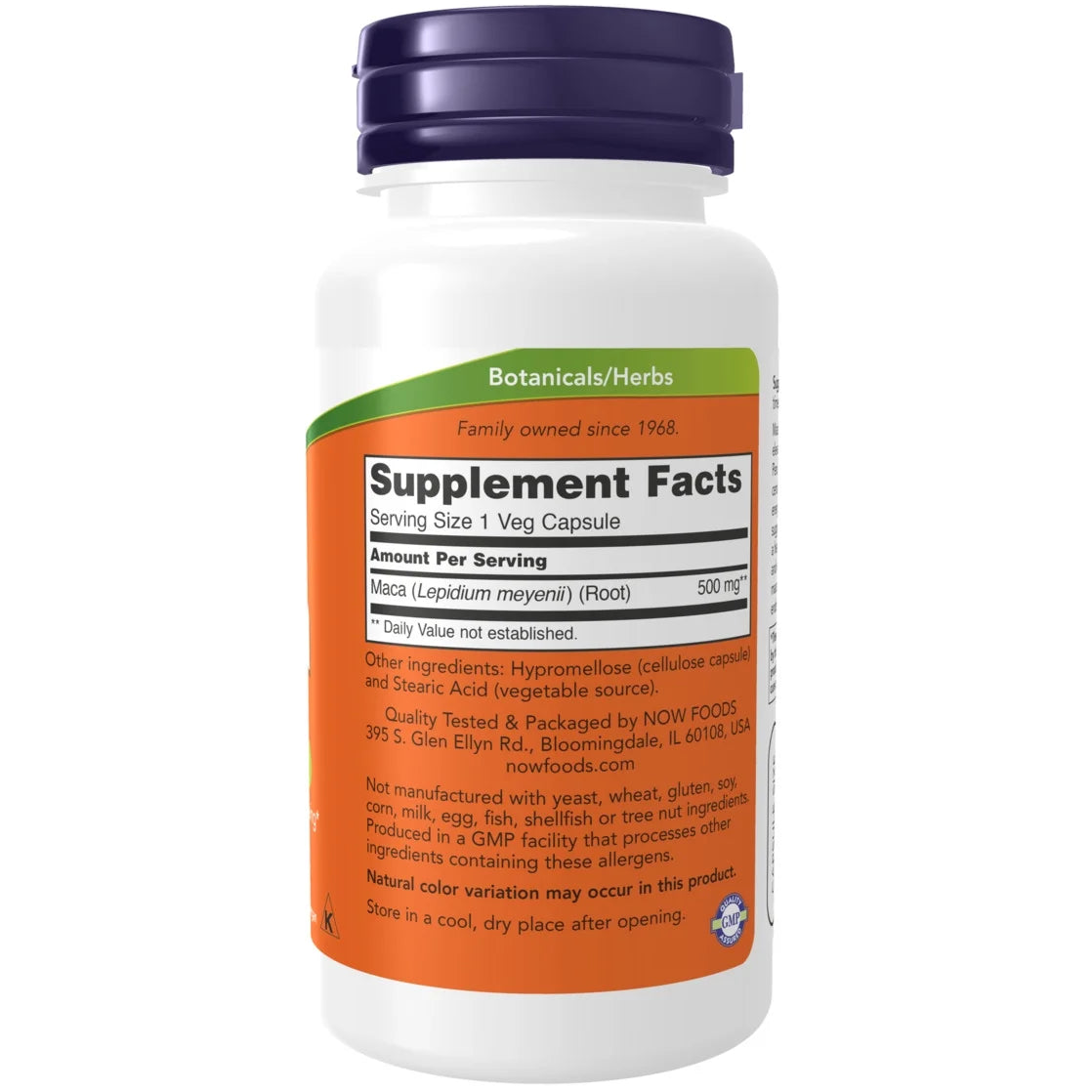 Supplements, Maca (Lepidium Meyenii) 500 Mg, for Men and Women, Reproductive Health*, 100 Veg Capsules