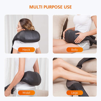 Shiatsu Neck and Shoulder Massager - Back Massager with Heat, Deep Kneading Electric Massage Pillow for Neck, Back, Shoulder,Foot,Body
