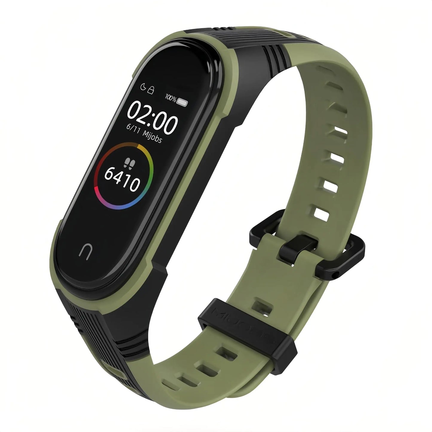UPZOBU Replacement Band Strap for Xiaomi Mi Band 5/Mi Band 6/Mi Band 7/Amazfit Band 5 Fitness Tracker Smart Bracelet Wristband Rubber (Army Green)