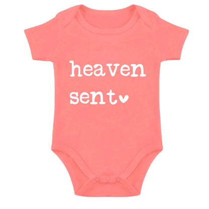 SproutJoy Heaven Sent Baby Bodysuit Religious Baby Bodysuit Pregnancy Announcement Baby Romper Newborn Unisex Bodysuit 12M
