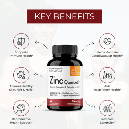 Zinc Quercetin, Dietary Supplements, 120 Vegetarian Capsules