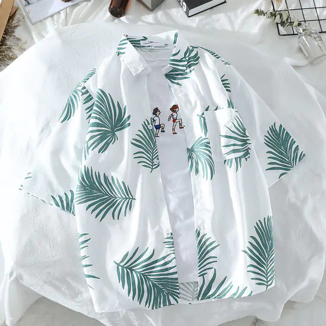 Hawaiian Casual Beach Shirt for Men in Polyester