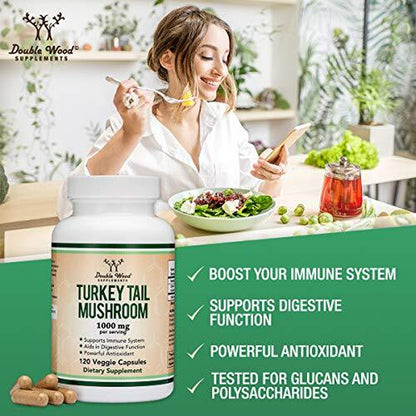 Double Wood Supplements Turkey Tail Mushroom 120 Capsules