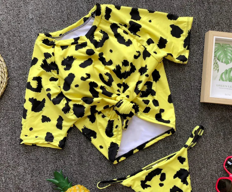 2018 Trending Knot Bikini Set with Half Sleeves