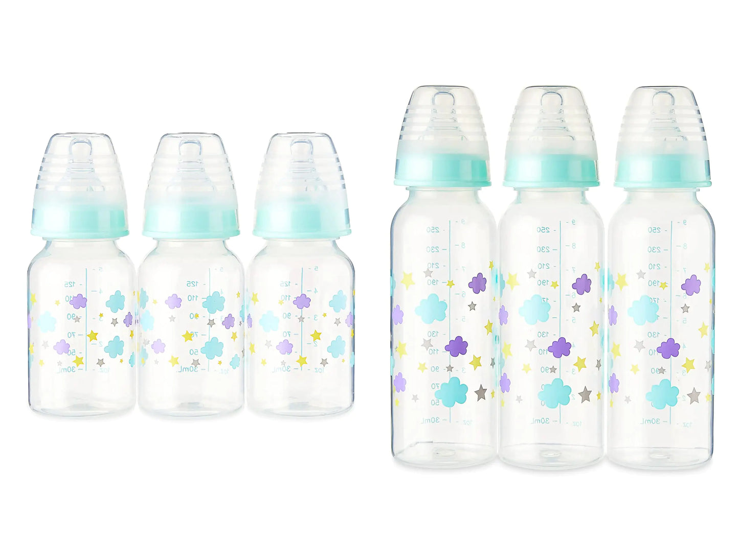 Parents Choice Baby Bottles - Slow Flow Bottles - 9oz Baby Bottles - 5oz Baby Bottles - Six Total Bottles