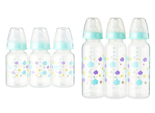 Parents Choice Baby Bottles - Slow Flow Bottles - 9oz Baby Bottles - 5oz Baby Bottles - Six Total Bottles