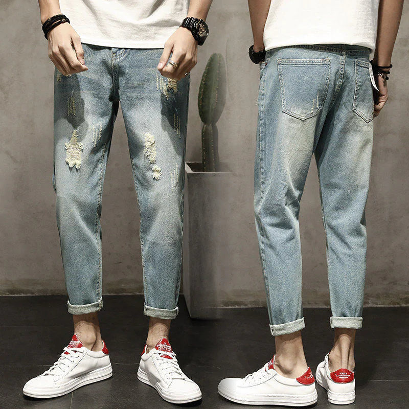 Cropped Ripped Jeans