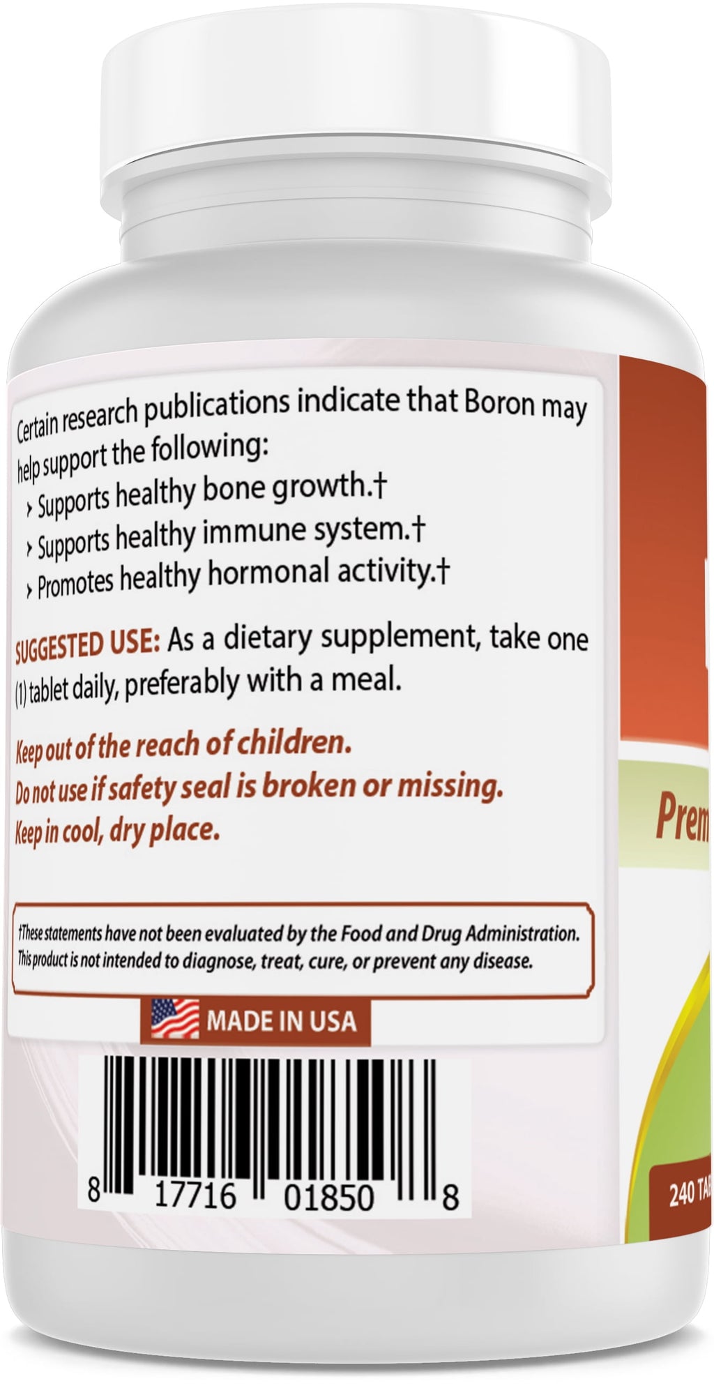 3 Pack  Boron 5 Mg 240 Tablets | Boron Supplements Support Healthy Hormonal Balance and Bone Strength