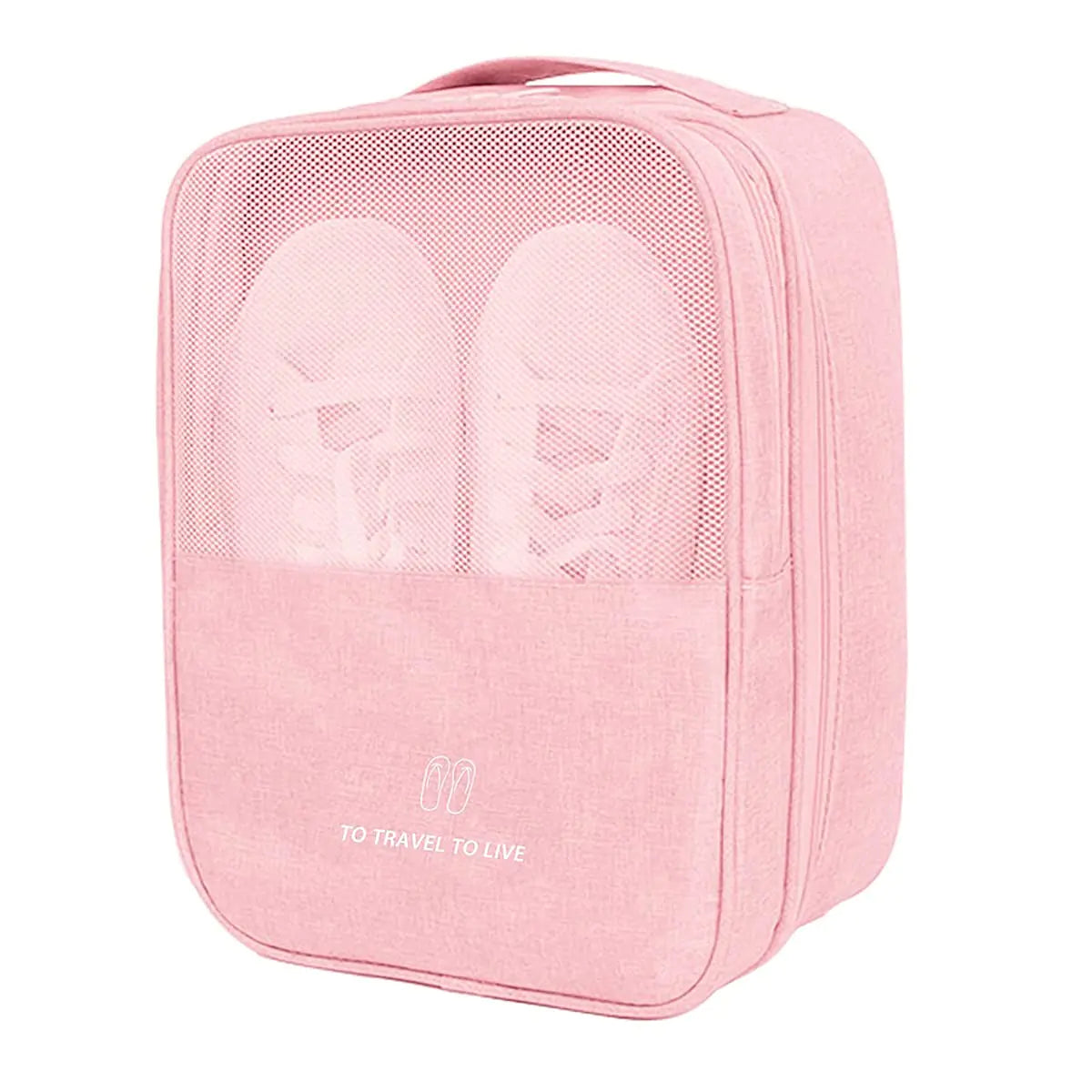 CINLITEK Shoe BagTravel Shoe Bag Waterproof Portable Organizer Storage Shoe Pouch Holds 3 Pair of Shoes (PINK)
