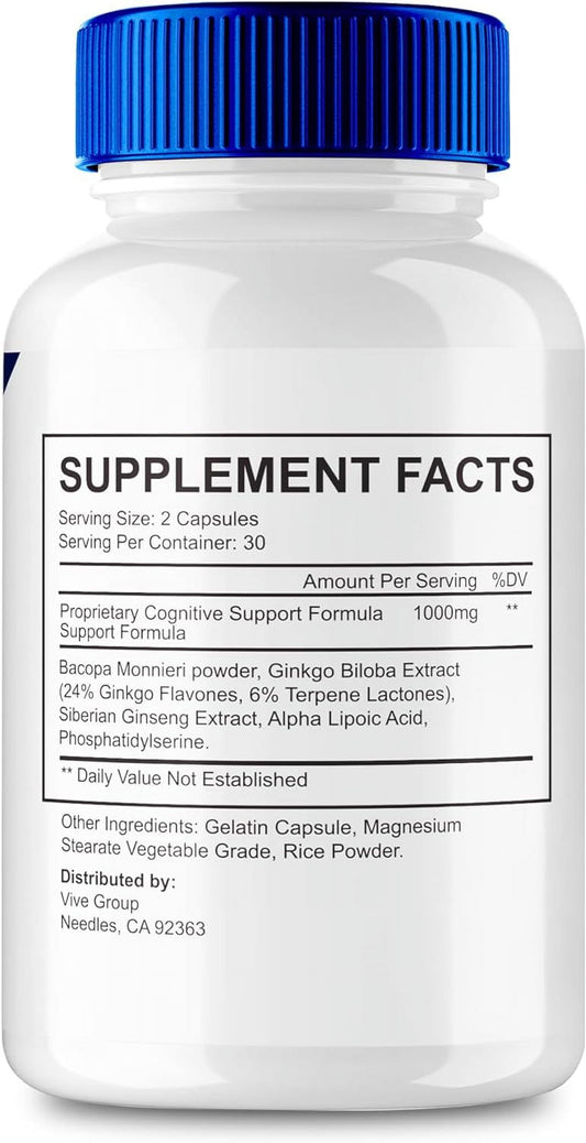 Brain Supplements for Memory and Focus Capsules, Vitalzenix Capsules Advanced Brain Health Support (60 Capsules)