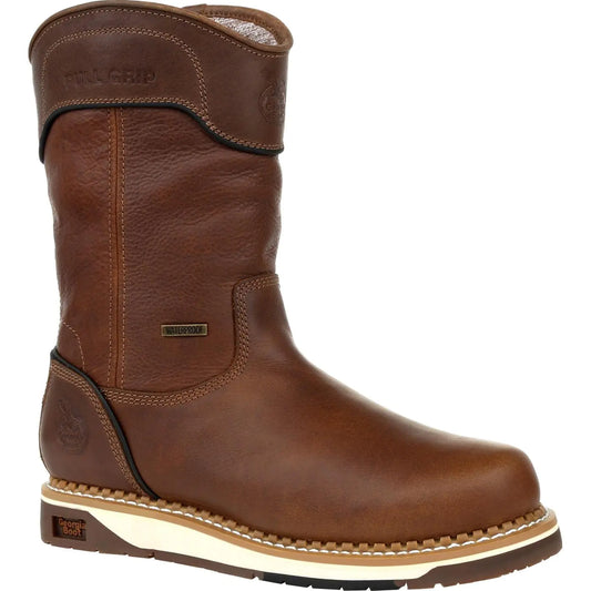 Georgia Boot Mens AMP LT Wedge Industrial Boot Brown 7.5 Wide
