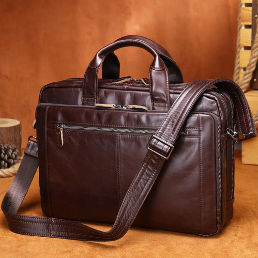 Men's Genuine Leather Hand-Carry Briefcase