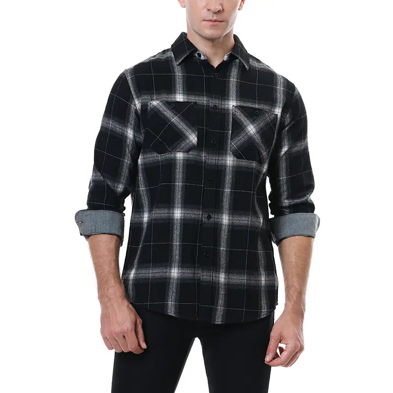 Vintage Plaid Shirt for Men - Long Sleeves Fashion