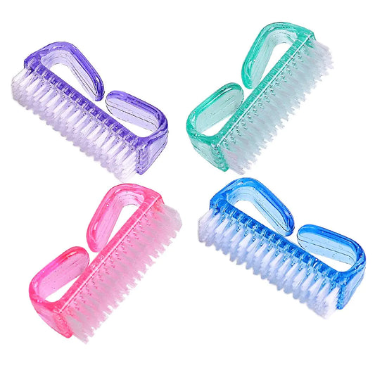 hupos Handle Grip Nail Brush Fingernail Scrub Cleaning Brushes for Toes and Nails Cleaner Pedicure Brushes for Men and Women 4 Pack