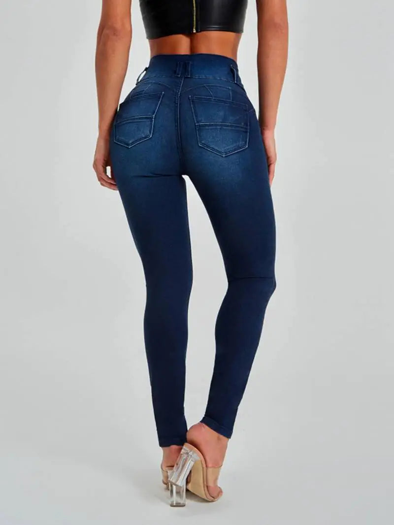 High-Rise Skinny Jeans for Women - Slim Fit Curve Sculpting