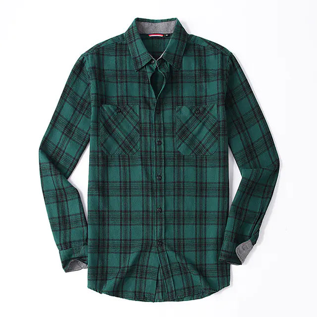Vintage Plaid Shirt for Men - Long Sleeves Fashion