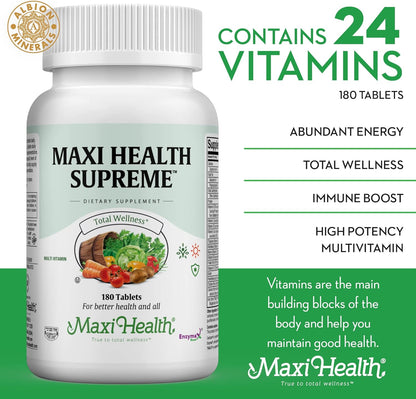 Multivitamin for Men & Women – Supreme High Potency Daily Multi with Minerals, Coq10 & Antioxidants – Energy, Immune Support, Bone, Heart & Wellness – Vitamin A, C, D, E, B12, B6 & Biotin 180 Tablets