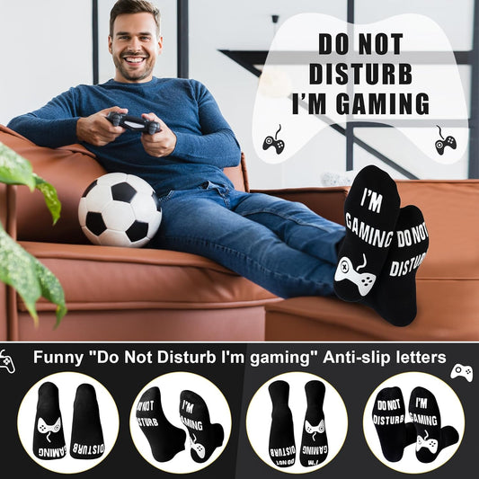 Do Not Disturb I'M Gaming Socks,Funny Sock Gifts for Men Teenboys Husband Dad Women,Christmas Stocking Stuffers Gift