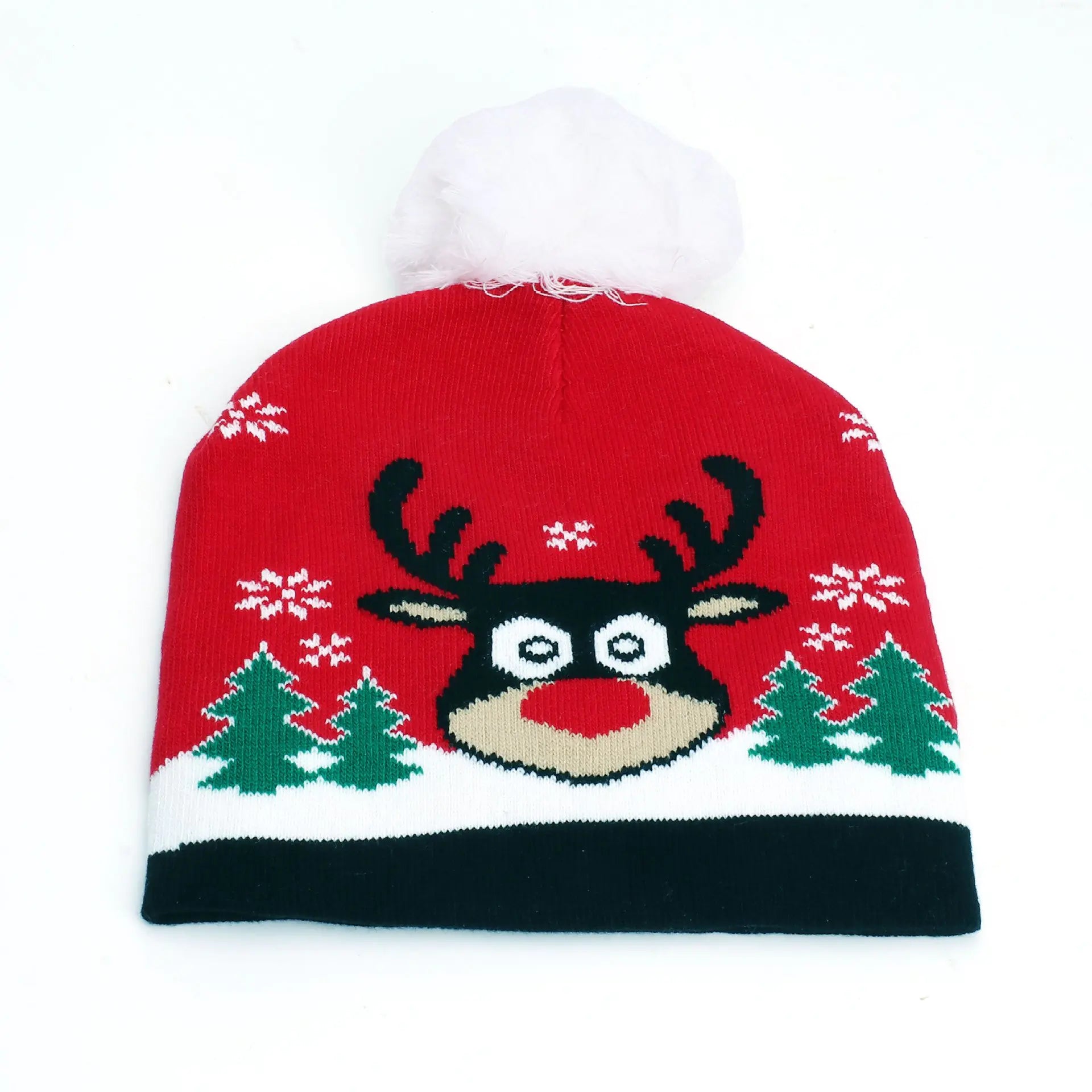 Knitted Deer and Snowflake Hats for Women
