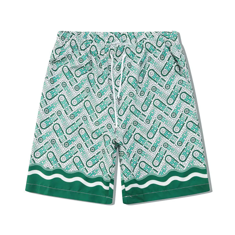 Vintage Green Ripple Printed Oversized Tracksuit Set